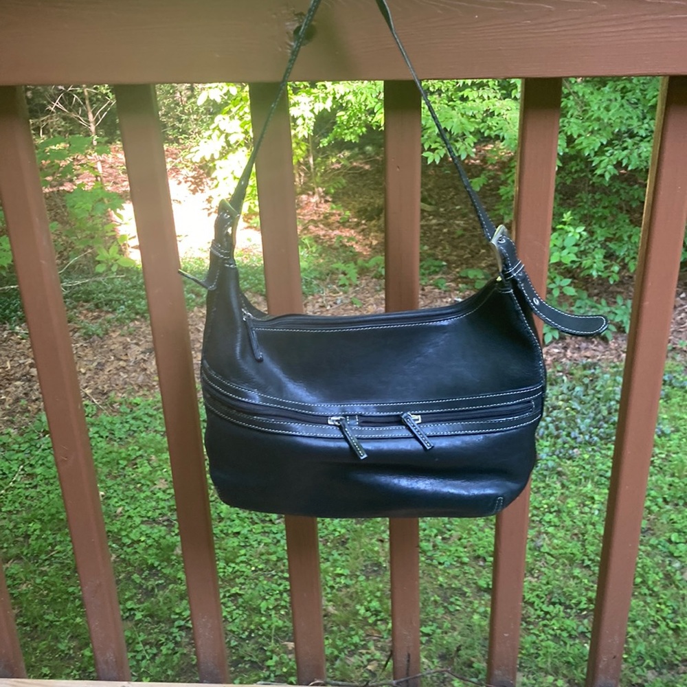 Tignanello black leather shoulder bag